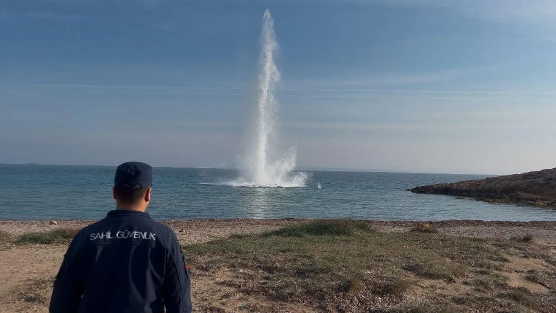 Bozcaada'da Deniz Mayını İmha Edildi İngiliz Yapımı Tehlike Ortadan Kaldırıldı