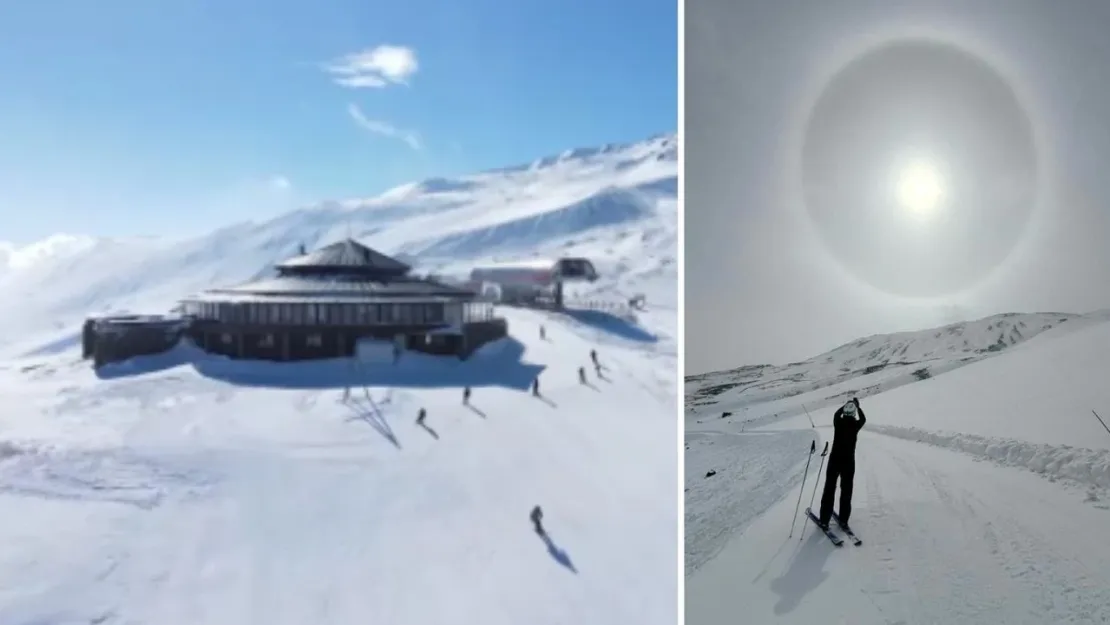 Erciyes'te Nadir Bir Gökyüzü Olayı Güneş Çevresinde 'Halo' Görüntülendi